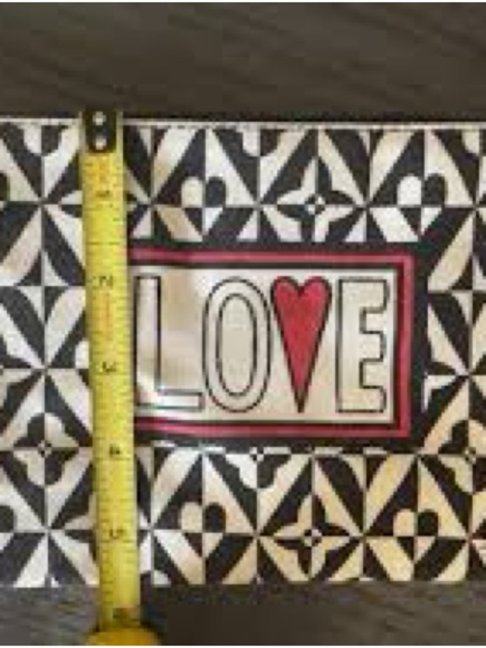 Brighton Canvas Zippered Geometric 'LOVE' Cosmetic Pouch Travel Bag - Picture 2 of 3